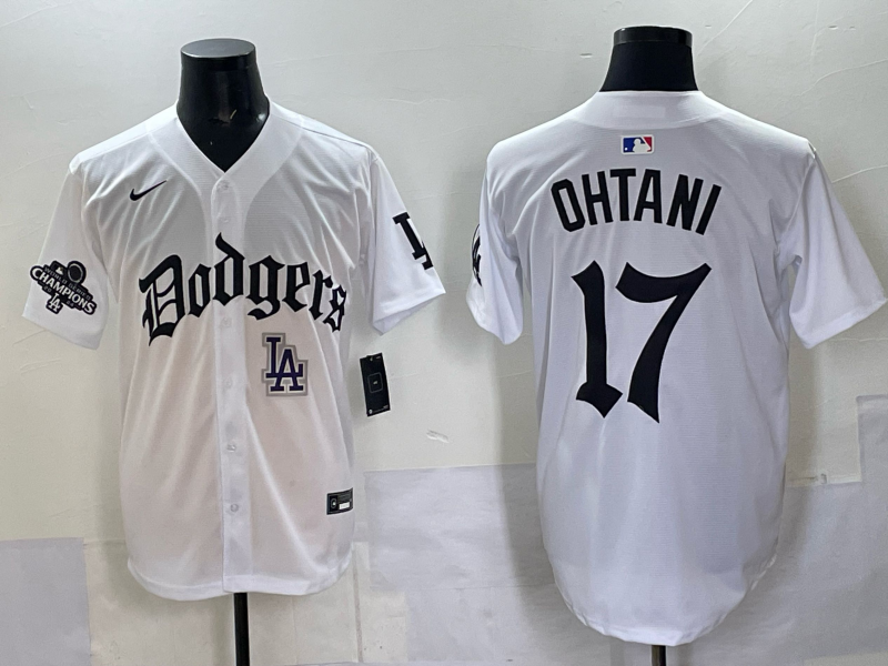 Men Los Angeles Dodgers 17 Ohtani white Nike 2025 MLB jersey 005